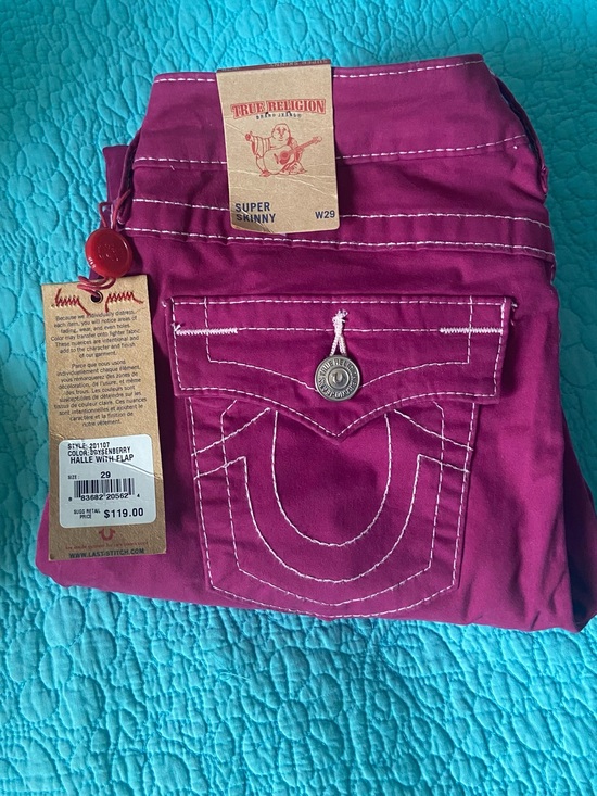 True Religion Denim - True Religion Women’s Super Skinny Jeans in Boysenberry Pink